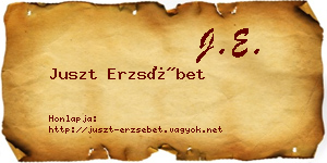 Juszt Erzsébet névjegykártya